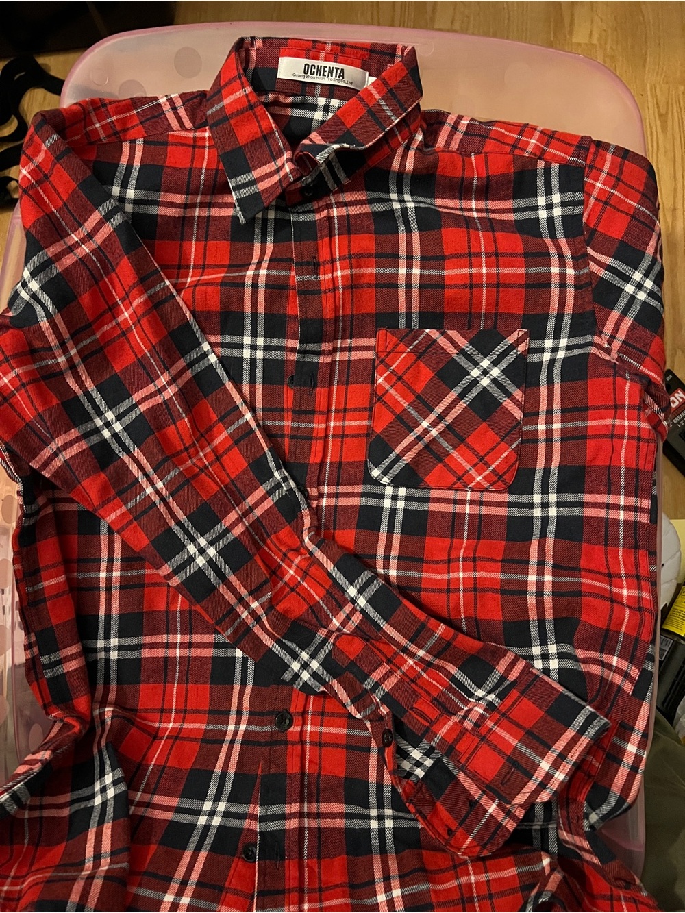 Ochenta Women's Red Plaid Button-Down Shirt